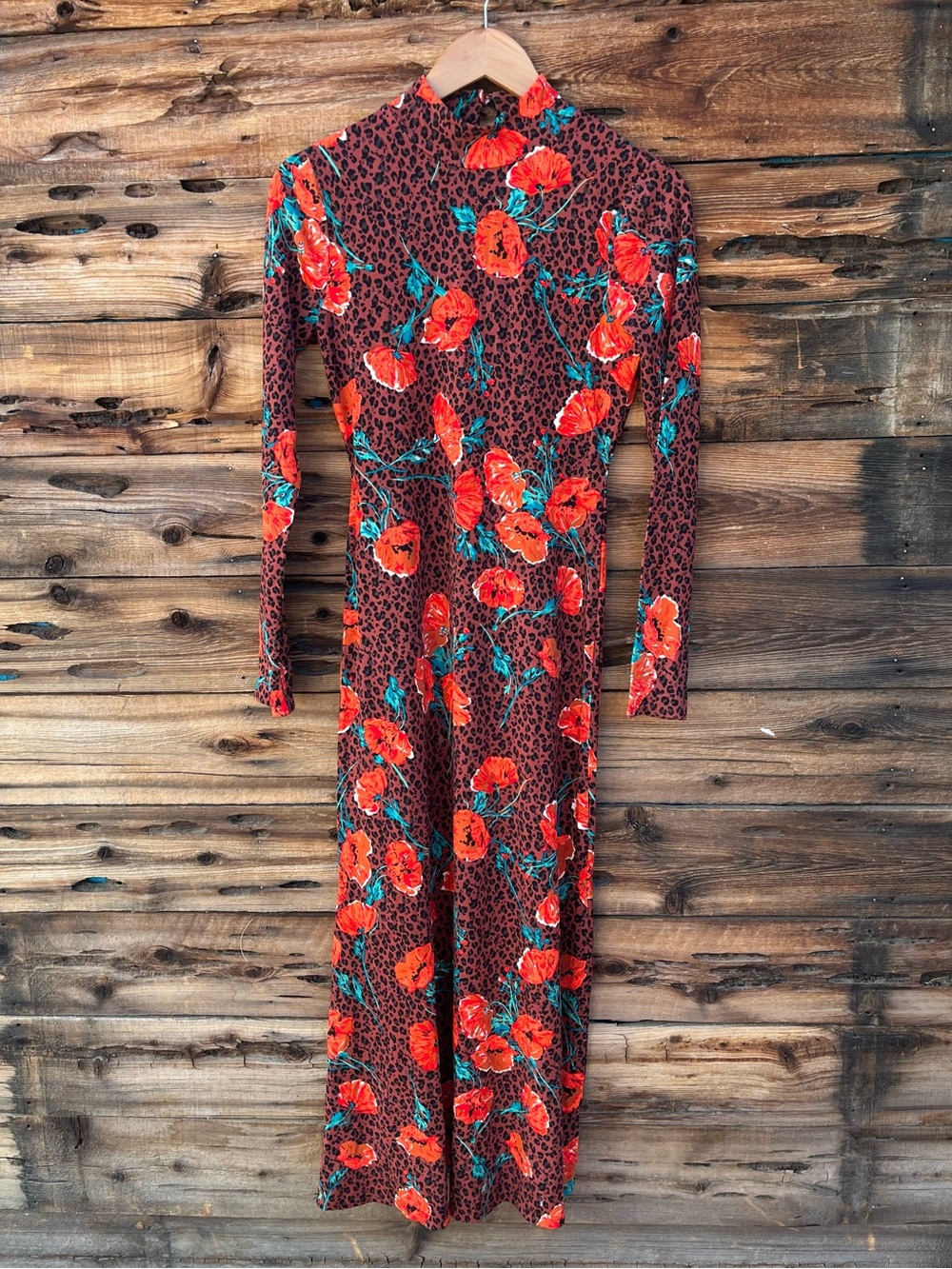 FREE PEOPLE | Floral Poppy Long Sleeve Maxi Dress XS
